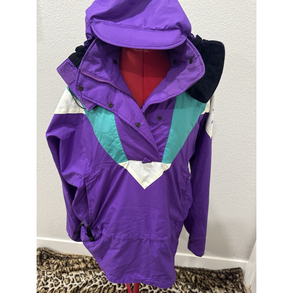 Vintage The north Face  90s Pullover Anorak Jacket Purple Multi Color Block